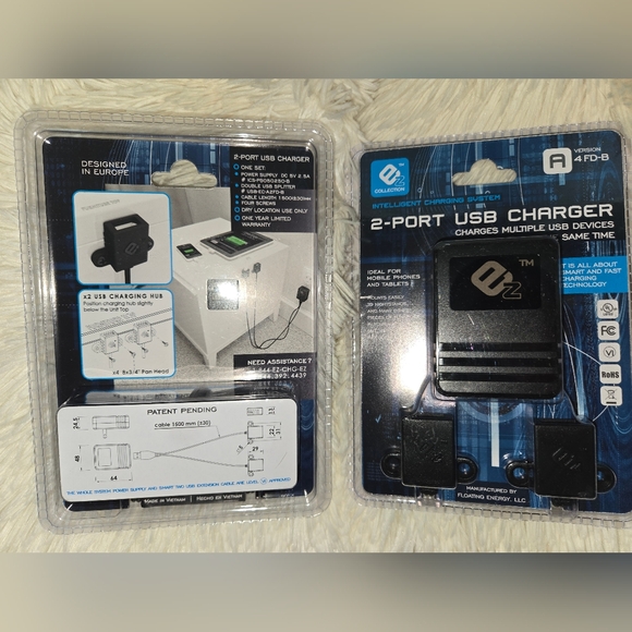 2 Port USB Charger EZ COLLECTION Intelligent Charging System Version A 2FD-B New - Picture 3 of 5